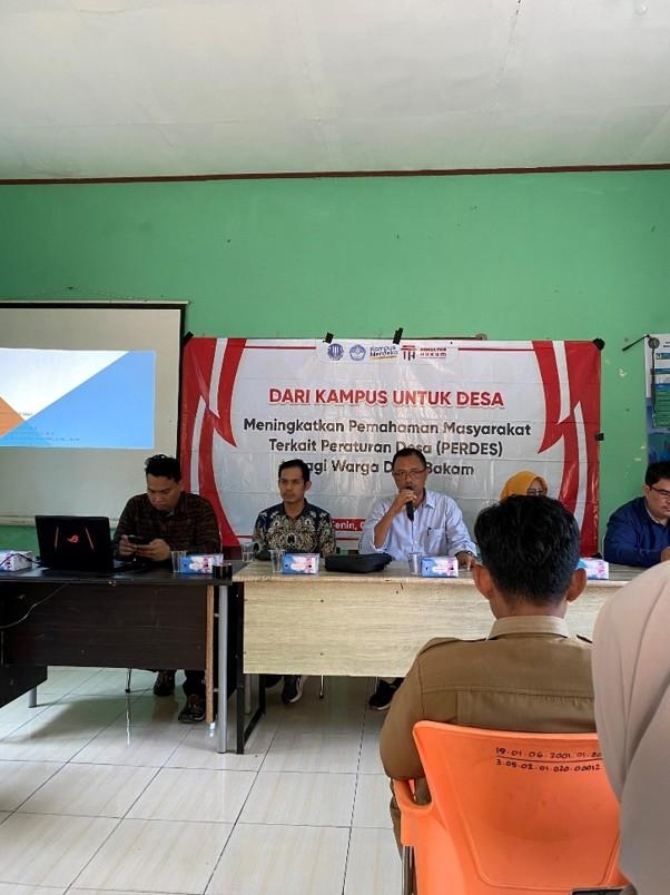 PENYULUHAN MASYARAKAT TERKAIT HUKUM LINGKUNGAN BAGI WARGA DESA BAKAM KECAMATAN BAKAM KABUPATEN BANGKA